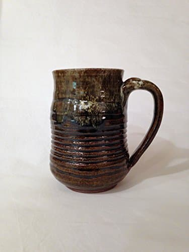 Dark Amber Handmade Ceramic Mug, Coffee Mug 18 OZ DACM1