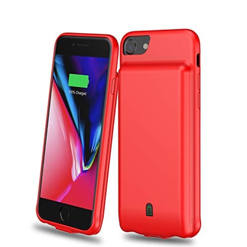 Battery Case for iPhone 6/6s/7/8, 4500mAh Extended Rechargeable Charging Case Portable Power Bank External Battery Pack Protective Charger Case for iPhone 6, 6s, 7, 8 (4.7in) (Red)