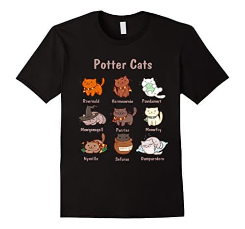 Mens Potter Cats t-shirt Medium Black