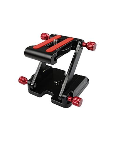 MINIFOCUS Stable Z Flex Tilt Head Portable Quick Release Plate Aluminum Folding Z Shape Tripod Head Rail Camera Stabilizer with Spirit Level Use on DSLR Camera Bracket Tripod (4 Screws)