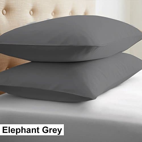 100% Egyptian Cotton 2-Piece Euro Shams 450 Thread Count Solid Pattern All Sizes & Colors 26" x 26" (66cm x 66cm ) , Elephant Grey.
