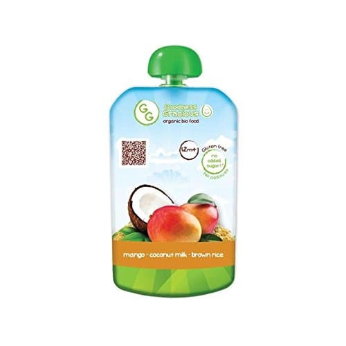 Goodness Gracious Organic Mango, Coconut Milk &amp; Brown Rice Puree 140g - Pack of 6