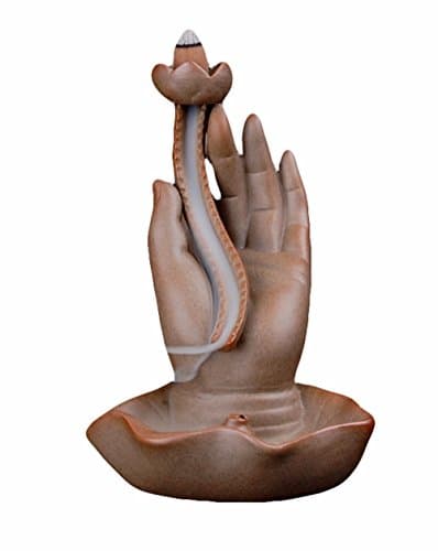 Ceramic incense burner Hand Guanyin Buddha Vaporizer backflow incense burner Free backflow incense cone sample