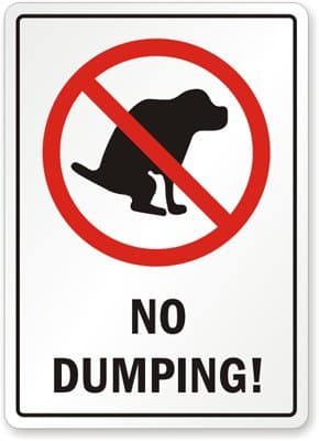 No Dumping (Dog Poop Sign), 10" x 7"