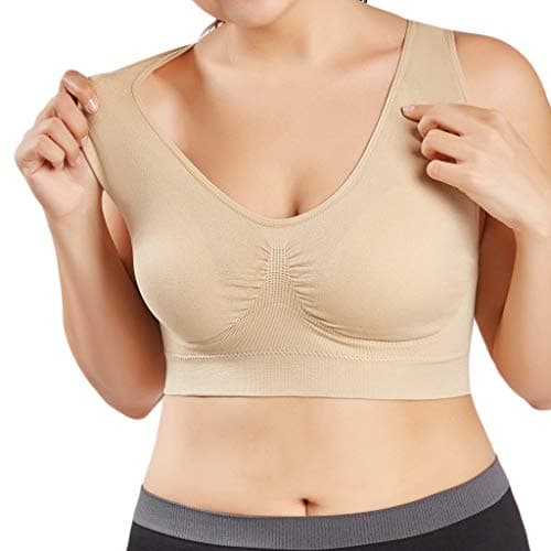 Women's Full Figure No Bounce Plus Size Camisole Wirefree Back Close Sports Bra