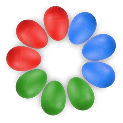 LOVERLY 9 PCS Plastic Egg Shaker Set Percussion Musical Maracas Eggs for Child Percussion Instruments and Kids Rhythm Toy with 3 Different Color (Multi-Color3)