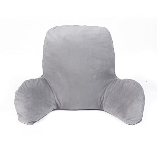 Super Soft Backrest pillow lumbar support Contour shape Detachable stuffed cushion tireless sitting hug pillow (55×32×31 cm, gray)