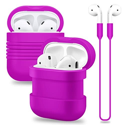 AirPods Case,Sahiyeah Protective Cover Shockproof Dustproof Soft Silicone Skin with Sports Strap Accessories for Apple AirPods Charging Case