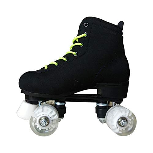 Roller skates Adult Children's Black Double Double Row 4 Roller Shoes Quality As A Leather Children's Gift (Shoe Size : 38)