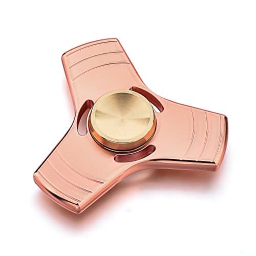 Kuen Brass Finger Spinner, Hand Spinners Toy, Tri Spinner Killing Time Toy for Kids &amp; Adults
