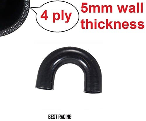 Black 2.75"(2 3/4") 180 Degree Elbow Silicone Hose Turbo 70mm U Shape Coupler