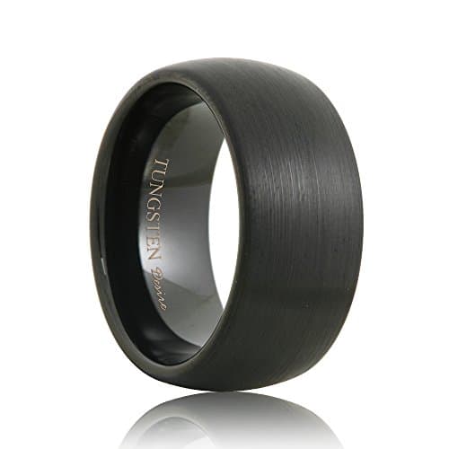 Gilbert Rounded 10mm Wide Brushed Black Tugsten Band