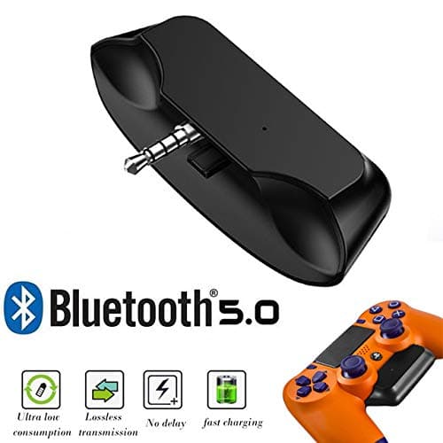 Amyove Wireless Bluetooth Adapter for PS4 Bluetooth 5.0 Auxiliary Audio Receiver with Hands Free Fast Charging Adapter for Bluetooth Headphones