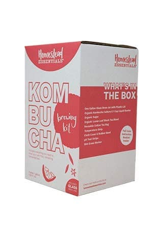 Kombucha Starter Brewing Kit with Active Scoby - Glass Jar - Sugar & Tea - Taste Tester, pH Strips, Instructions and SO MUCH MORE!