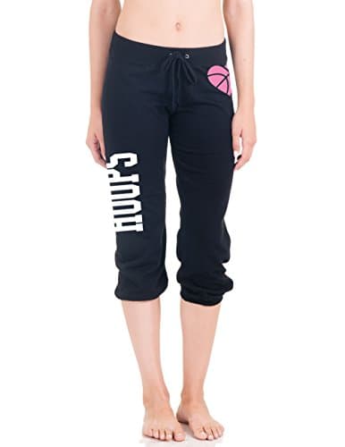 Juniors Basketball HOOPS Capri Pants With Heart Icon (Medium, Black)