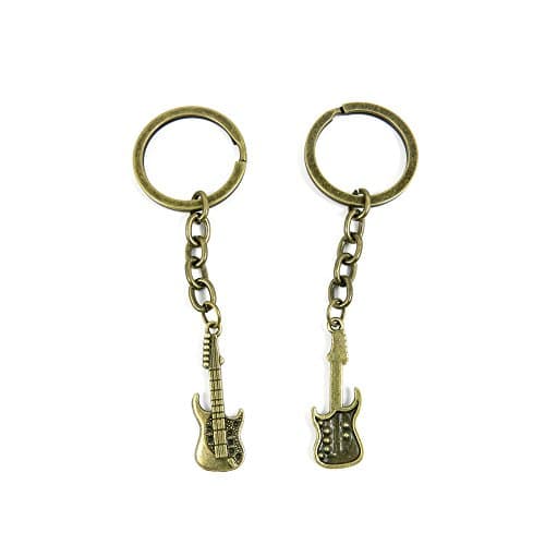 1 Pieces Ancient Bronze Keychain Keyring Key Chain Ring Charms Jewelry Making Handmade E3VL1 Electric Guitar