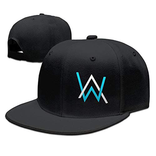 Adjustable Alan Walker Stylish Flat Baseball Cap Youth Snaback Hip Hop Hats for Men/Women Black