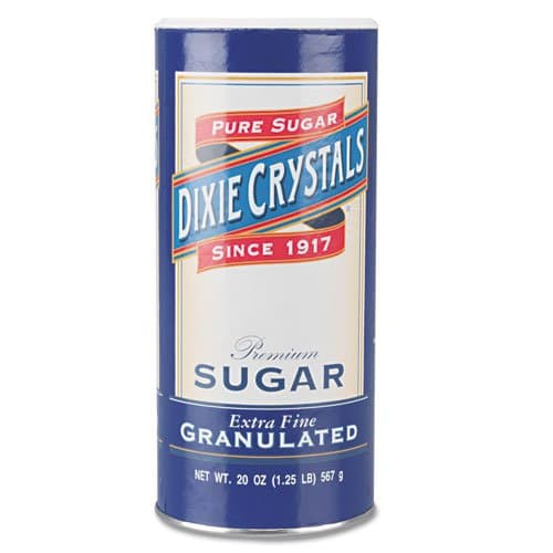 Dixie Crystals Premium Extra Fine Granulated Sugar, 20oz, Can - 24 canisters.