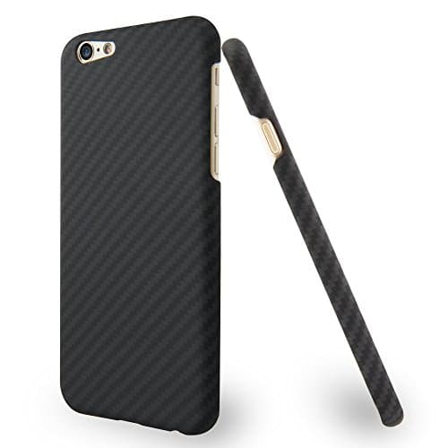 iPhone 6/6S Plus Case,Yhzo Aramid Fiber Phone Case,Super Slim Fitting(0.7mm) Classic Plaid Ultra Light(12g) Sturdy Non-Slip case Lightweight Shell Protective for iPhone 6/6S Plus (black)