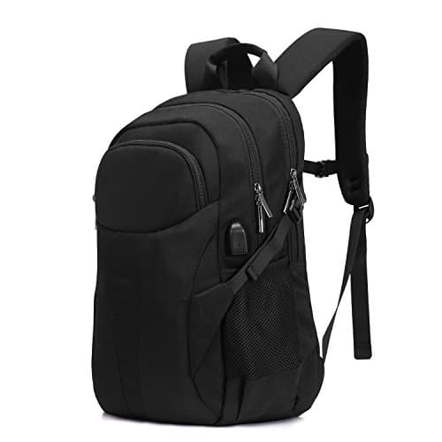 HEIRBLS Travel laptop backpack, Business Slim Durable Computer Bag with USB charging Port, Anti Theft Water Resistant College School Bookbag for Women & Men Fits 15.6 Inch Laptop - Black