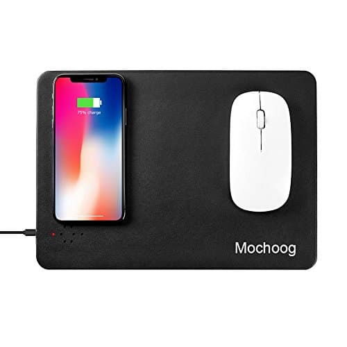 Wireless Charging Mouse Pad, Mochoog 2 in 1 Qi Fast Charging Mat with LED Indicator for iPhone X/ 8/ 8 Plus, Nexus 5/ 6/ 7, Samsung Galaxy S9/ S9+/ S8/ S8+/ S7/ S7 edge/ S6 edge &amp; All Qi-Enabled Devic