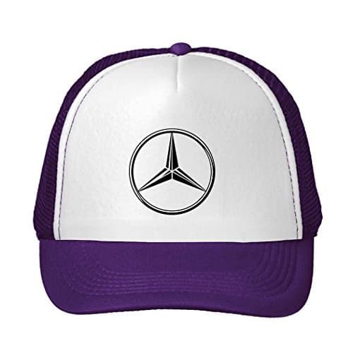 Adjustable Mercedes Logo Mesh Back Trucker Cap Pruple