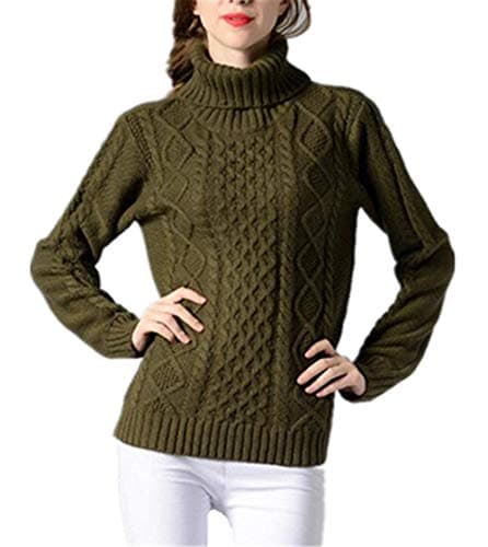 Pullover Ladies Rough-Knit Long-Sleeved Winter Young Sweater Turtleneck Shirt Stricktop Tops Basic Solid Colors Leisure Easy Knit Sweater