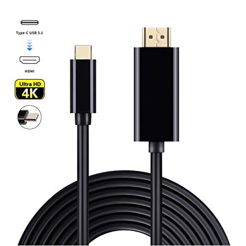 ANEWKODI USB C to HDMI Adapter Cable 6 ft/ 1.8m (Thunderbolt 3 Compatible) Type C 3.1 USB to HDMI Cord 4K 60Hz for TV Monitor 2017/2016 MacBook Pro, 2015 Macbook, Samsung Galaxy S8/S8+