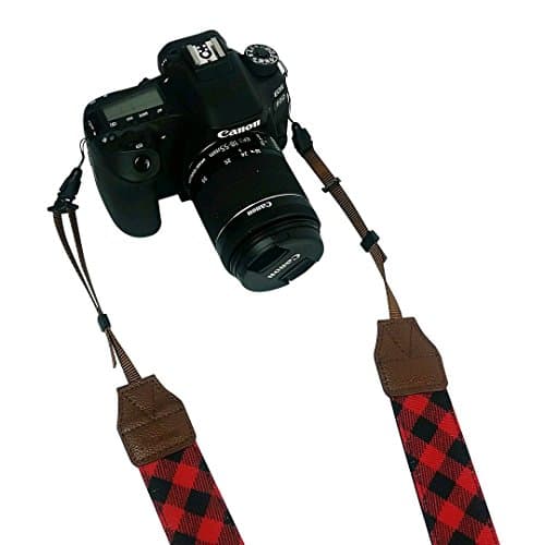 DSLR Camera Shoulder Neck Strap by Morxy - Modern Belt For All Camera Nikon/Canon/Sony/Olympus/Fujifilm/Pentax - Perfect Gift For Women (Red Buffalo Plaid)