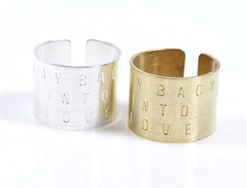 Stacking Wide and Thick Way Back Into Love Band Cuff ring, tube ring, knuckle ring in 2 colors(925 sterling silver/plated over Brass)