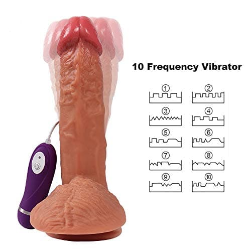 10 Frequency Electric Soft Stick Firm Inside Soft Outside with Suction Cup, 8.7 Inch