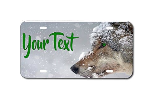 Wolf in the Snow Personalized License Plate Sublimation Printed