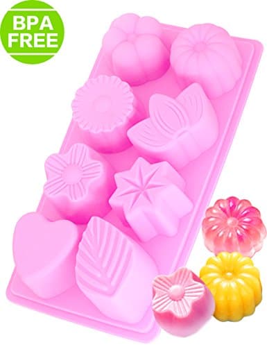 Candy Molds & Soap Molds, 8 Flower Silicone Molds, Party Cake Decoration, BPA Free