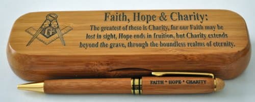 Masonic Bamboo Pen and Pen Holder(FHC)