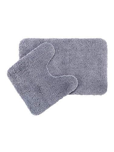 Spread Spain Ultra Soft Microfiber Anti Skid Bathmat with Contour Set of 2pc -50 x 80 cm and 50 x 50 cm