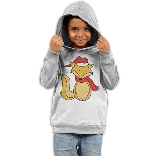 Little Kid Christmas Fox Comfortable Shirt Pullover Hood Black