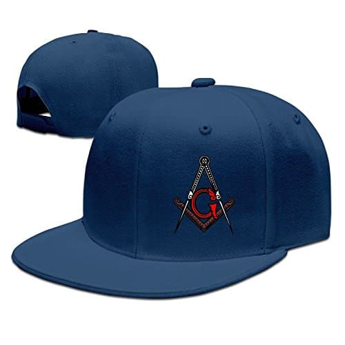 Michgton Freemason Square and Compass Red Unisex Snapback Flat Bill Baseball Cap