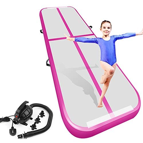 Playieer 9.84ft/13ft/16.4ft/19.69ft/23ft/26ft/29ft/33ft/36ft Air Track Tumbling Mat for Gymnastics Inflatable Airtrack Floor Mats with Electric Air Pump for Home Use