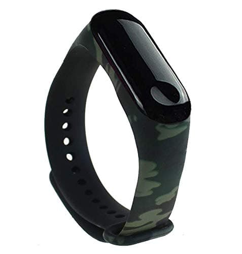UNMCORE Camouflage Army Style Soft Silicone Wrist Belt Band Strap for Xiaomi Mi Band 3 (Device not Included) - Green