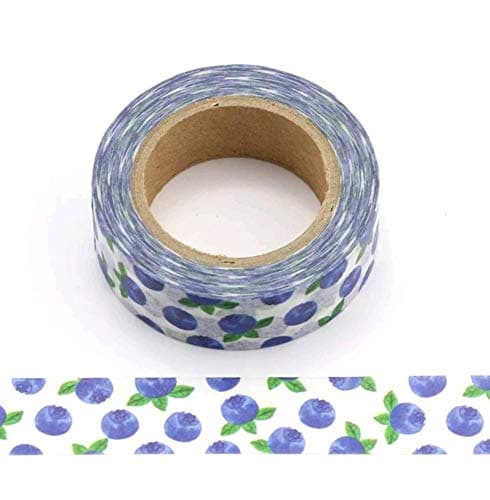 Blue Blueberries Washi Masking Paper Tape