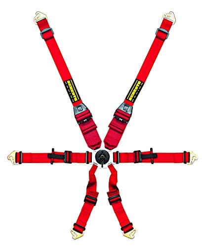 Schroth Profi II 6 Point Camlock Racing Harness with Snap In Flexi Lap Belt for use with HANS Devices - Red