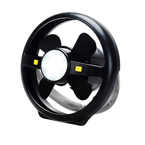 LED Outdoor Camping Fan Light with Hooks USB Charging Tent Fan Light Adjustable Outdoor Campfire Lamp for Travel