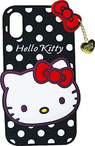 Stylish Cute Designer 3D Silicone Hello Kitty Back Case Cover for Apple iPhone X (Black)