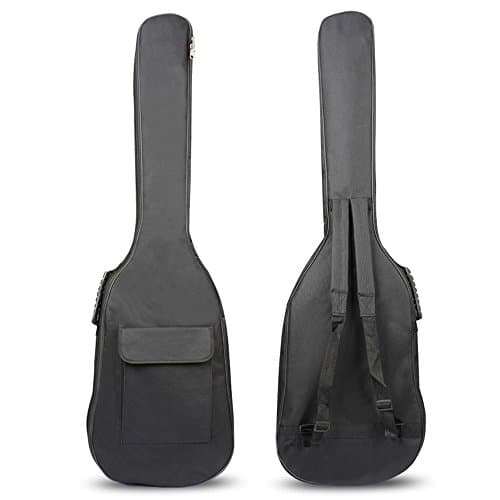 Electric Bass Bag Guitar Bag Double Strap Backpack Soft Case Side Portable Handle Book Pocket 46.5 inch