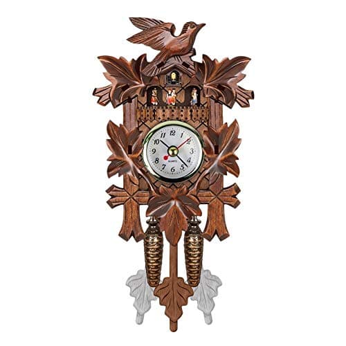 HONGGE Wall Clock,Mini Cuckoo Bird Decorations Home Cafe Art Vintage Chic Swing Living Room