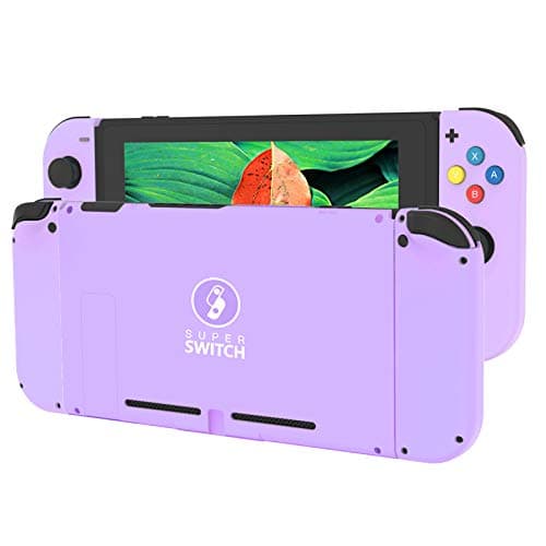DIY Replacement Shell Case Set for Nintendo Switch, Full Set Buttons Soft Touch Grip Back Plate for Nintendo Switch Console, NS NX Joycon Handheld Controller Housing - Full Set, Macaron Purple