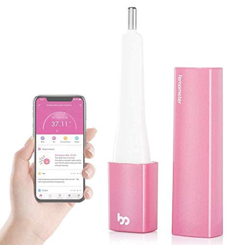 Smart Oral Basal Body Temperature BBT Thermometer for Ovulation Tracking BBT and Natural Family Planning(iOS & Android) in English Integrated Predictor App Ovulation Track Planning,Pink
