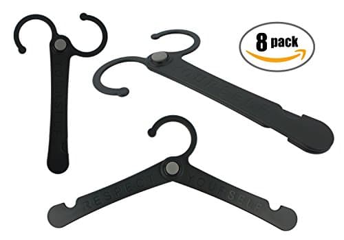 Push Button Foldable Clothes Hangers for Home and Travel Heavy Duty Plastic Clothes Organizer Various Colors 2 Sizes Set of 8 (For Adult, Black)