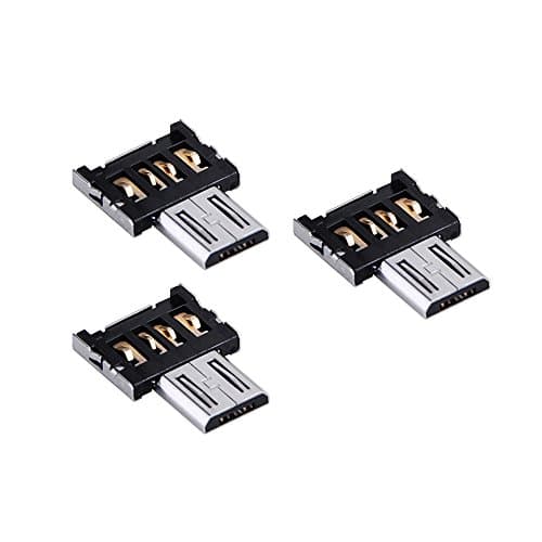 Augustwxl 3 Pack USB OTG Adapter Connector - USB A-Female Socket to Micro USB B-Male plug (on the go) - transforms USB memory stick into micro USB adapter for android smartphone &amp; tablet devices