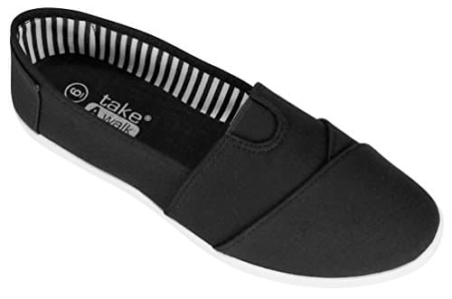 Take A Walk Canvas Slip-on for Women (9, Black (with white sole))